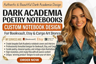create dark academia poetry notebooks for bookvault etsy cargo pod art store