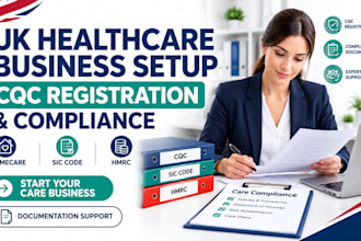 do UK healthcare setup , cqc registration, sic code, hrmc and compliance support