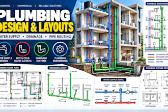 design plumbing layouts water supply, drainage systems, engineering designs