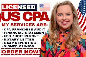 audit franchise fdd financial statement write US CPA letter gaap audit report