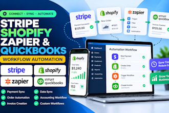 connect stripe shopify zapier and quickbooks workflows