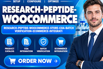 do research peptide woocommerce store coa batch verification ecommerce integrati