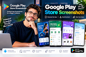 design google play store screenshots android app graphics aso mobile app visuals