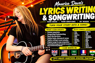 your songwriter and ghostwriter for hip hop, rap, rock, country, or pop lyrics