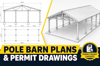 create pole barn plans and post frame building drawings