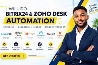 bitrix24 zoho desk automation liveagent cloudtalk ringcx zapier integration