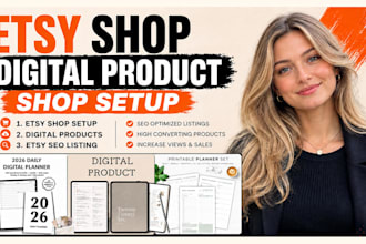etsy shop setup for digital products, etsy shop seo listing etsy digital product