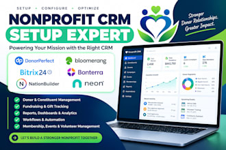 setup nonprofit crm donorperfect bloomerang bitrix24 bonterra nationbuilder neon