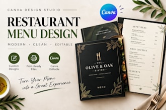 design a professional restaurant menu in canva
