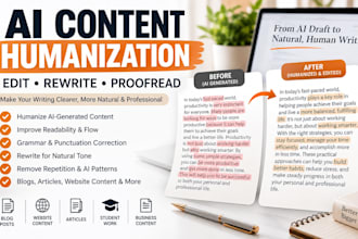 edit and humanize ai content and proofread chatgpt text