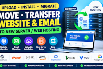 upload install migrate move transfer website email to new server web hosting