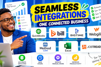 integrate quickbooks bill bigtime webfility method CRM excel jobtread kwcommand