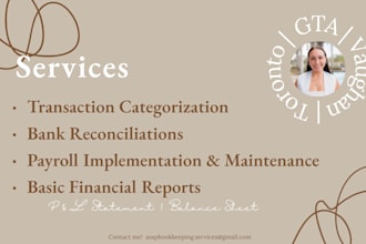 provide accurate bookkeeping, transaction categorization, and organization