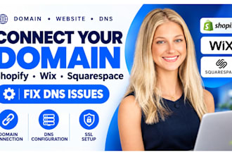 connect domain to shopify, wix or squarespace, fix dns