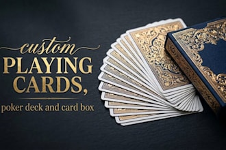 design custom playing cards, poker deck and card box