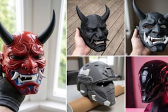 3d print and paint cosplay mask oni mask 3d helmet mask halloween mask 3d print