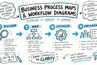 create hand drawn business process maps and workflow diagrams