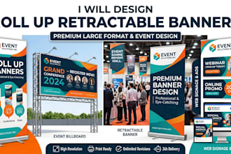 design roll up banner pull up retractable banner event billboard web signage