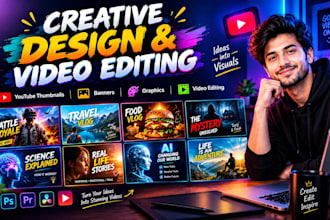 design attractive youtube thumbnail and video editing