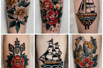make a traditional or neo traditional tattoo design