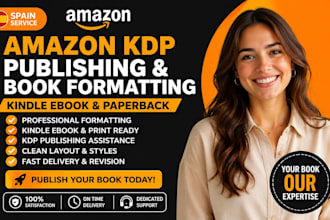 publicaré tu libro en amazon KDP, maquetación de ebook kindle y tapa blanda