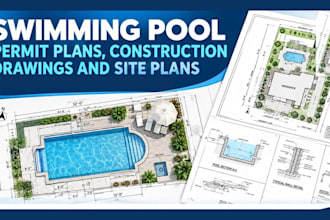 create swimming pool permit plans, construction drawings and site plans