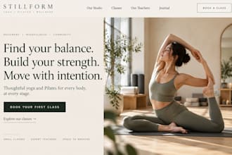 design squarespace yoga website pilates studio class booking website