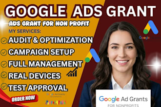 setup manage google ads PPC campaign for nonprofit organization