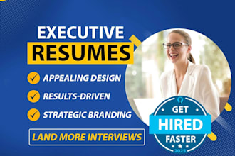 do executive resume writing service, CV, bio, linkedin profile for leadership