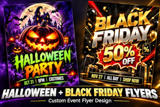 design halloween flyer halloween spookly party event flyer black friday flyer
