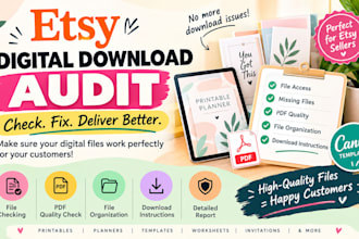 audit etsy digital downloads for file errors missing files and access issues
