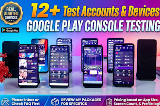 12 testers for google play closed testing for 14 days 20 app testers