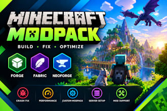create, fix, optimize minecraft modpack for forge, fabric neoforge minecraft dev