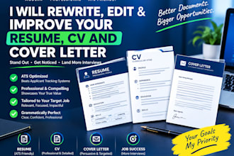 rewrite, edit and improve your resume, CV and cover letter