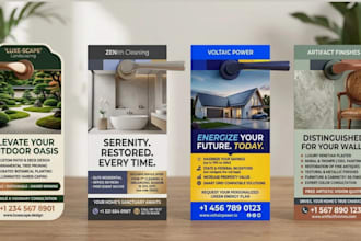 design door hangers, rack card, flyer, postcard for cleaning, roofing, lawncare