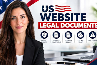 draft US website privacy policy, terms and conditions, and disclaimers