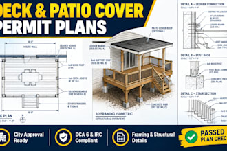 draft deck and patio cover structural permit plans for city approval