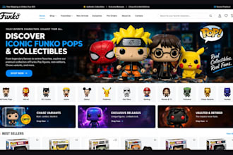 create funko pop website, toy collectibles shopify store, pokemon website