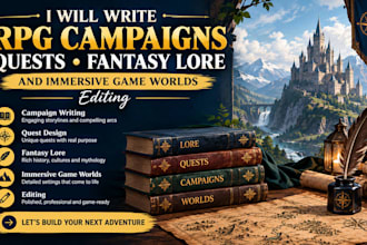 write rpg campaigns quests fantasy lore and immersive game worlds editing