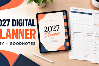 design a 2027 digital planner for etsy and goodnotes digital planner etsy