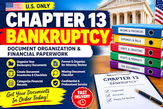 organize chapter 13 bankruptcy documents and finance paperwork