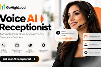 build gohighlevel voice ai receptionist, booking, CRM and call workflows