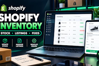 shopify inventory management for stock updates, sync fixes and product listings