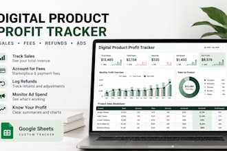 create digital product profit tracker for sales, fees, refunds and ads in sheets