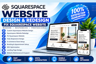 build squarespace website, fix, redesign squarespace website squarespace booking