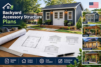 create custom backyard shed, garage, and accessory structure plans