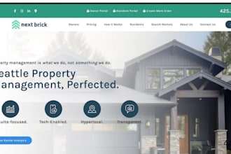 design property management website with tenant  rental listings property website