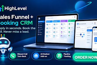 build gohighlevel sales funnel, booking automation and CRM pipeline