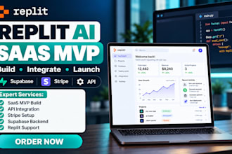 build replit ai web app, saas mvp with supabase, stripe and apis, replit expert