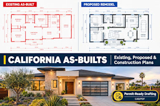 draft california existing proposed built construction plans